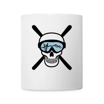 Skier and skiing goggles, skiing - Mug blanc - blanc - Devant