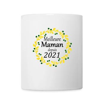 Meilleure Maman depuis 2021 - Mug blanc - blanc - Devant