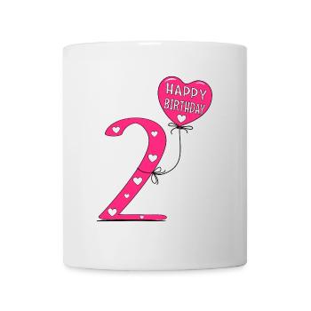 2 anniversaire Happy Birthady - Mug blanc - blanc - Devant
