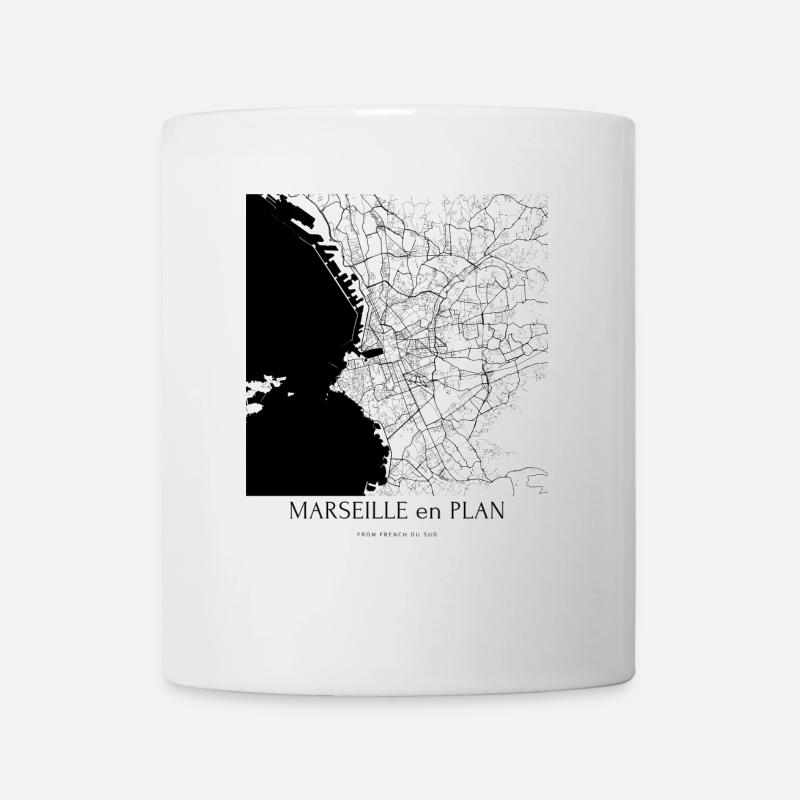 MARSEILLE en PLAN § - Mug blanc - blanc