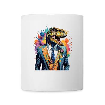 Dinosaur in a suit - Mug - white - Front
