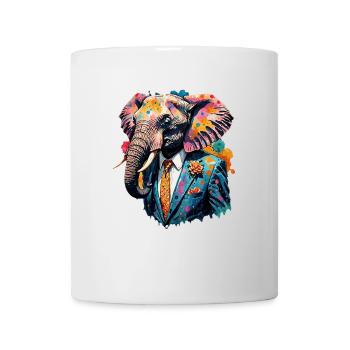 Elephant in a suit - Mug - white - Front