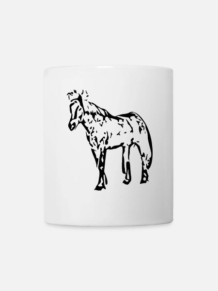 Pferde T-shirt Geschenk Reiter - Tasse - Weiß