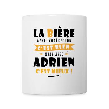 Adrien Bière Cadeau Humour cadeau adrien - Mug blanc - blanc - Devant