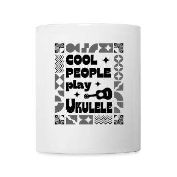 Cool people play Ukulele schwarz - Tasse - Weiß - Vorne