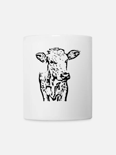 T-shirt vache personnalisé pour cadeau fermier - Mug blanc - blanc
