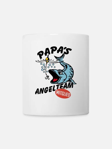 Papas Angelbuddy Angelexperte Fischen mit Papa - Tasse - Weiß