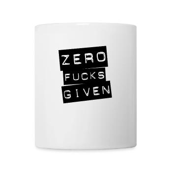 zero fucks given - black - Geschenk Geschenkidee - Tasse - Weiß - Vorne