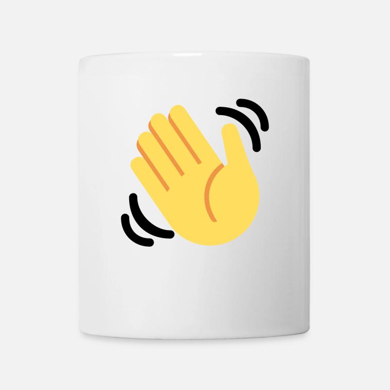 Winkende Hand | Emoji | Geschenkidee - Tasse - Weiß
