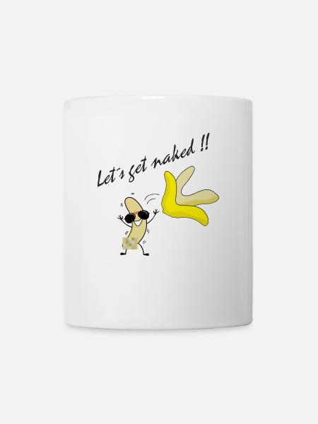 banane se déshabiller - Mug blanc - blanc