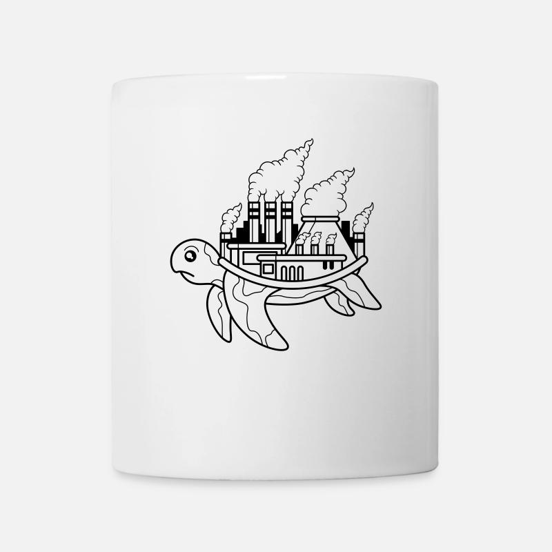 Turtle factory, smoke, smog air, animal welfare - Mug - white