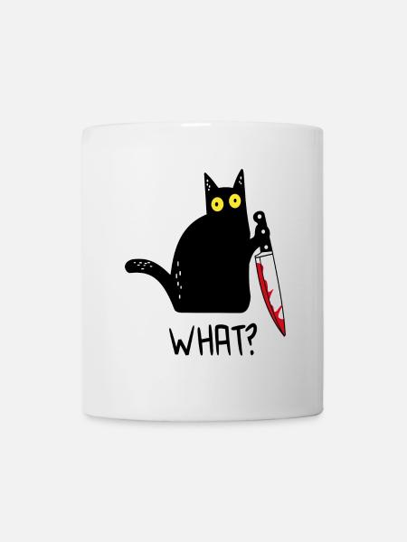 Black Cat What? - Mug - white