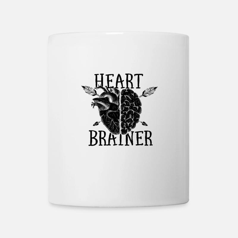 Herz Gehirn - Tasse - Weiß