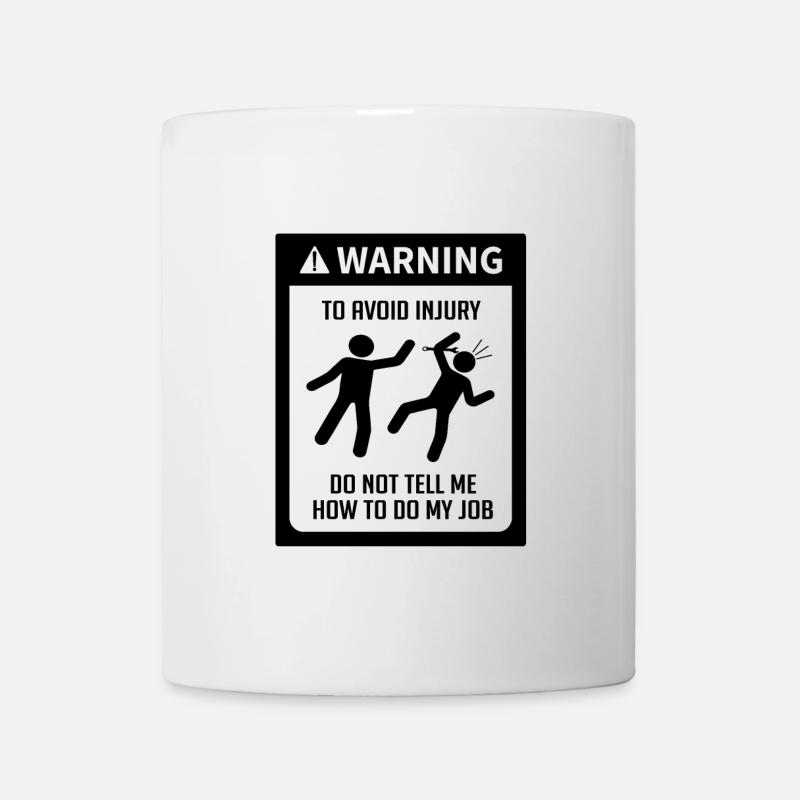 Avertissement mécanique ne me dites pas - Mug blanc - blanc
