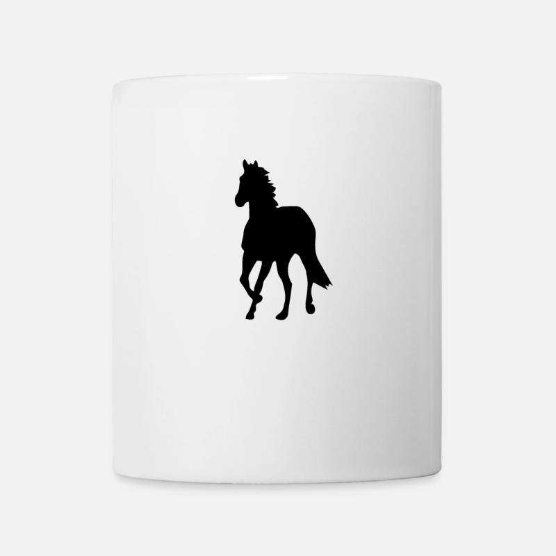 Pferd in schwarz - Tasse - Weiß