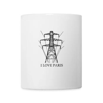 Paris Strommast I Love Paris Parodie - Tasse - Weiß - Vorne