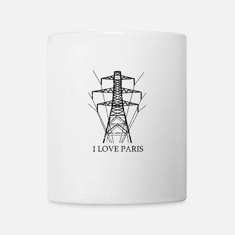 Paris Strommast I Love Paris Parodie - Tasse - Weiß