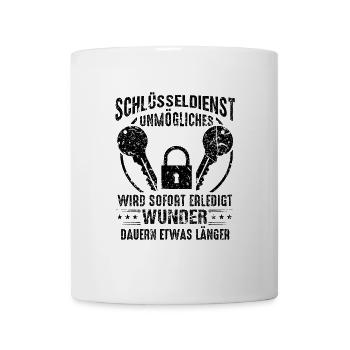 Schlüsseldienst Geschenkideen Sprüche - Tasse - Weiß - Vorne