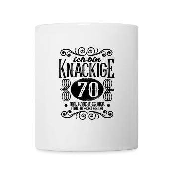 Knackige 70 Mal knackt es hier mal knackt es da - Tasse - Weiß - Vorne