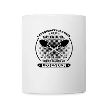 Landschaftsgärtner mit der Schaufel in den Händen - Tasse - Weiß - Vorne