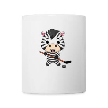 Kawaii Zebra spielt Eishockey Street Hockey - Tasse - Weiß - Vorne