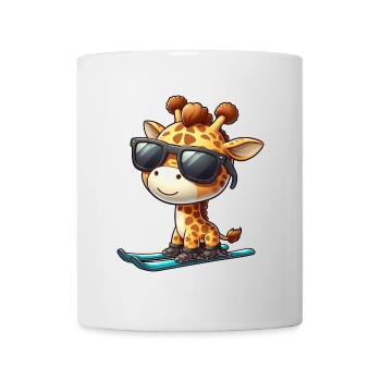 Snowboard Girafe, Animal Des Sports D’hiver - Mug blanc - blanc - Devant