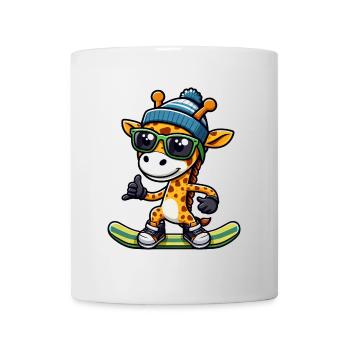Snowboard Girafe, Animal Des Sports D’hiver - Mug blanc - blanc - Devant
