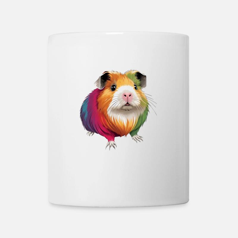 Süßes farbenfrohes Meerschweinchen - Tasse - Weiß