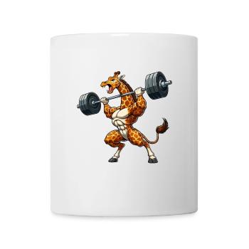 Girafe Haltérophilie Fitness Workout Haltères Trainin - Mug blanc - blanc - Devant