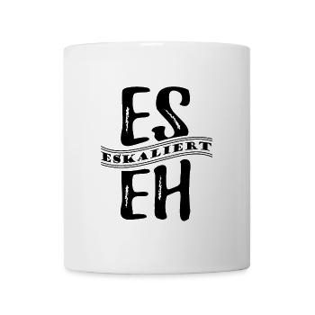 Es eskaliert eh - Party - Urlaub - JGA - Tasse - Weiß - Vorne
