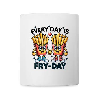 Jeder Tag ist Pommes Tag verliebte Pommestüten - Tasse - Weiß - Vorne