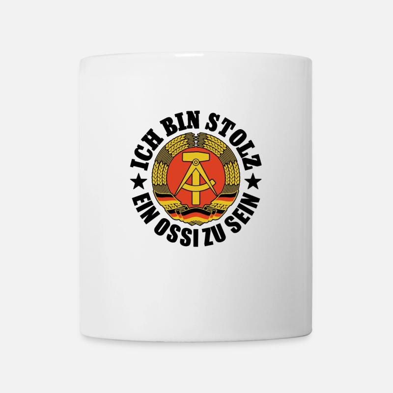Ich bin stolz, ein Ossi zu sein, DDR, Geschenk - Tasse - Weiß