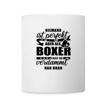 Niemand ist perfekt - Boxer - Spruch - Tasse - Weiß - Vorne