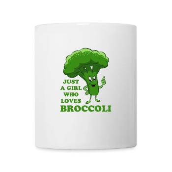 Juste une fille qui aime les légumes brocolis, végétarienne - Mug blanc - blanc - Devant