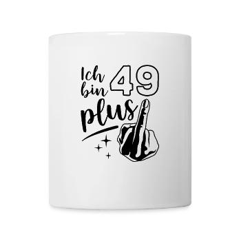 Ich bin 49 plus 1, Mittelfinger 50. Geburtstag - Tasse - Weiß - Vorne