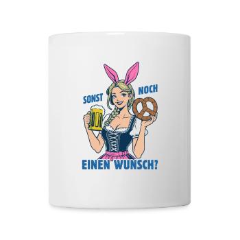 Sonst noch einen Wunsch? Dirndl, Bier und Bretzel - Tasse - Weiß - Vorne
