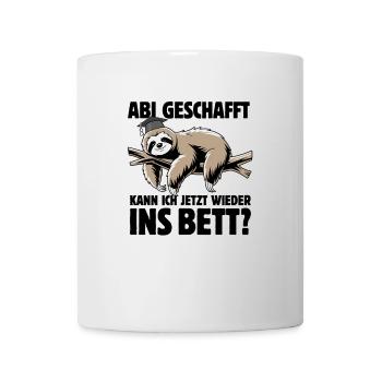 Faultier - Abitur geschafft wieder ins Bett? - Tasse - Weiß - Vorne