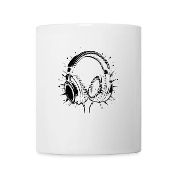 Casque - Musique - Écouter de la musique - Mug blanc - blanc - Devant