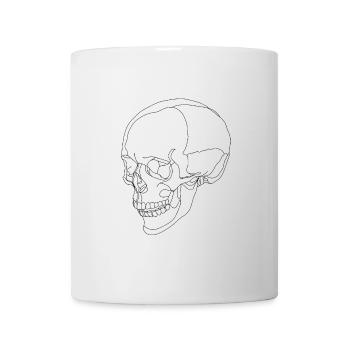 Crâne - crâne - squelette - une ligne - Mug blanc - blanc - Devant