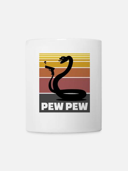 Schlange Pew Pew Geschenk - Tasse - Weiß
