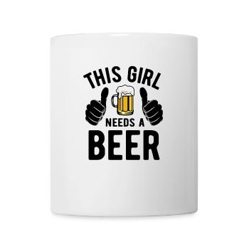 Cette fille a besoin d’une bière - Biertrinker - Spruch - Mug blanc - blanc - Devant