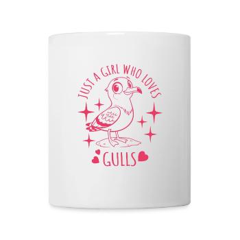 Juste une fille qui aime les mouettes - Dessin animé - Mug blanc - blanc - Devant