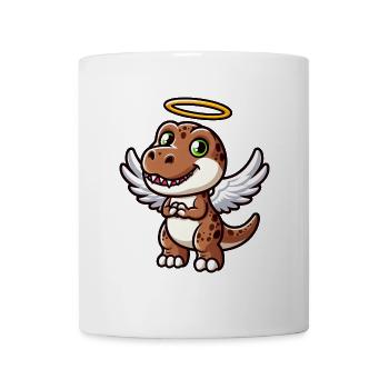 Dino T-Rex Angel Wings Cartoon - Mug - white - Front