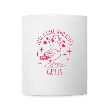 Juste une fille qui aime les mouettes - Dessin animé - Mug blanc - blanc - Devant
