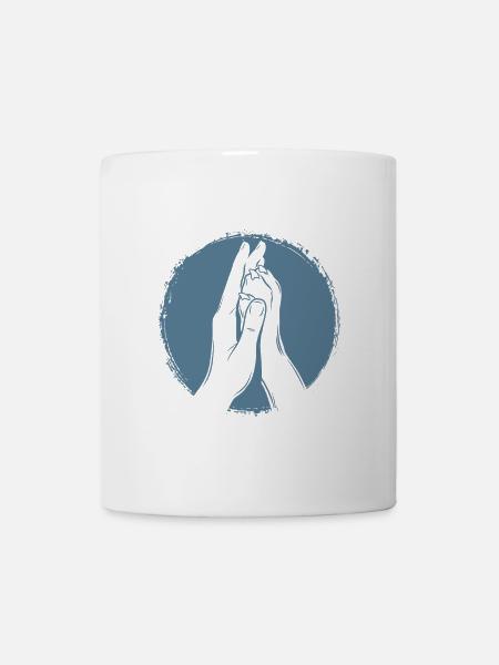 Hand + Hundepfote - High Five - Hunde Fan - Tasse - Weiß