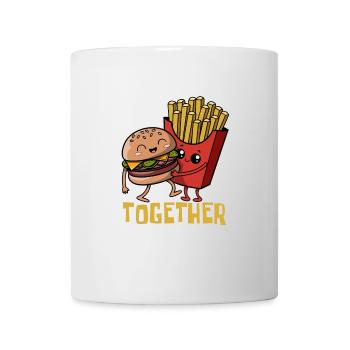 Burger & Pommes - Fast Food - Together - Party - Tasse - Weiß - Vorne