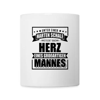 Starke Schale großes Herz Ehemann Vater - Tasse - Weiß - Vorne