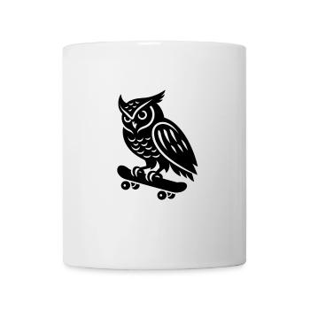Schneeeule Skateboarder Skatersilhouette Minimalis - Tasse - Weiß - Vorne