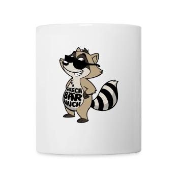 Waschbär Bauch - Waschbrett Bauch Sport Geschenk - Tasse - Weiß - Vorne