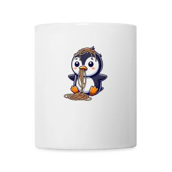 Süßer Pinguin Spaghetti Cartoon Kleckern - Tasse - Weiß - Vorne